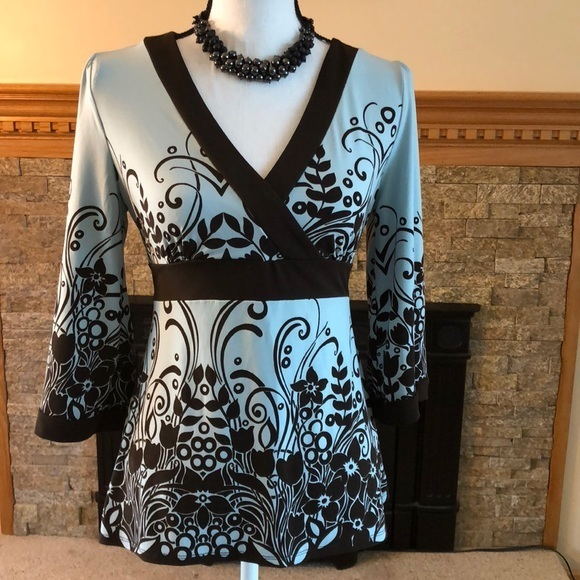 Apt. 9 Tops - Pretty Apt.‎ 9 Dress Top Size Small Aqua/Brown